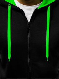 Bluza rozpinana męska czarno-zielona OZONEE JS/2015