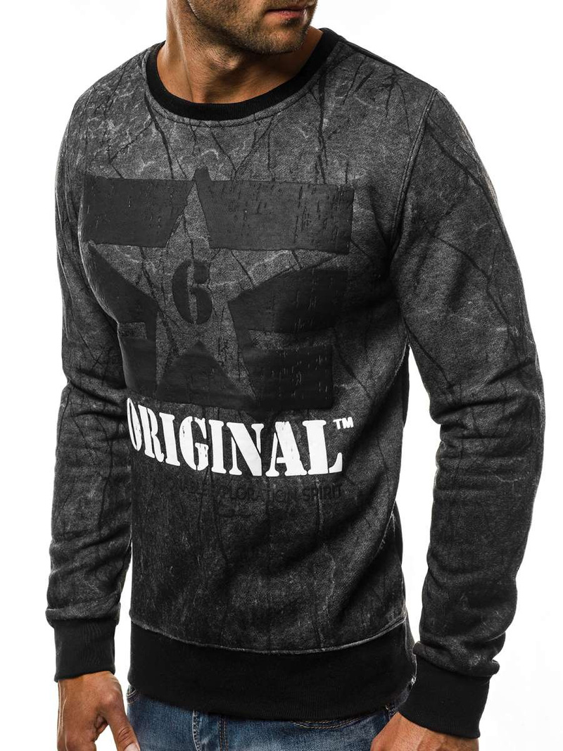 Bluza męska grafitowa OZONEE JS/DD257