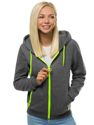 Bluza rozpinana damska grafitowa OZONEE JS/KSW3010