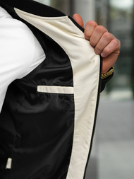 Чоловіча шкіряна куртка кремовий OZONEE JS/11Z8107