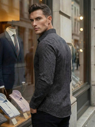 Koszula męska elegancka czarna OZONEE V/V184Z