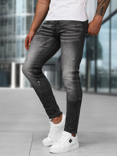 Spodnie jeansowe męskie czarne OZONEE NB/MP0070NZ