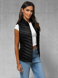 Kamizelka damska pikowana czarna OZONEE JS/16M9063/392