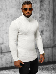 Sweter męski golf ecru OZONEE L/2467Z