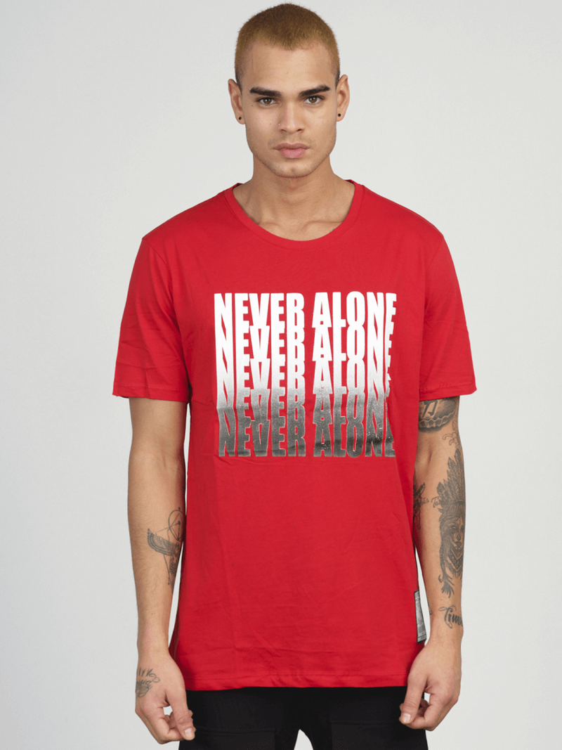 T-Shirt męski z nadrukiem czerwony OZONEE MR/21513