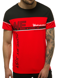 T-Shirt męski czerwony OZONEE JS/SS11002Z
