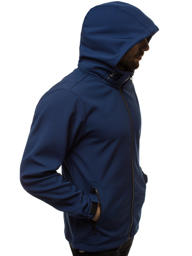Kurtka softshell męska z kapturem granatowa OZONEE JS/56008