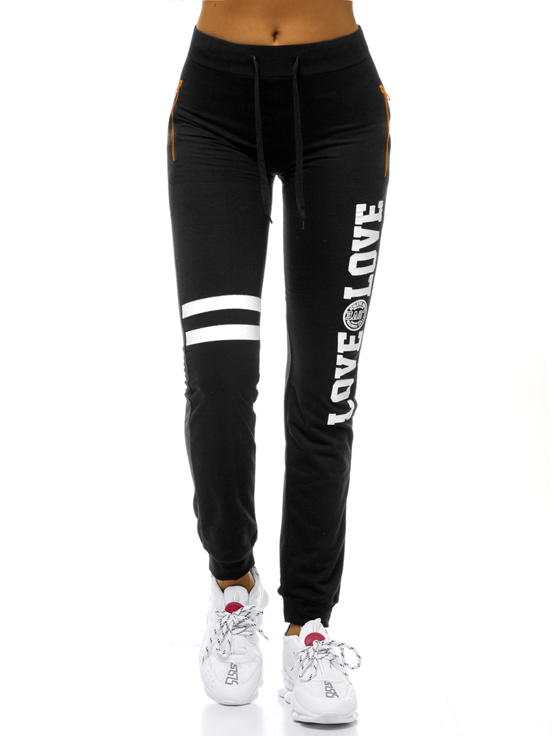 Spodnie dresowe damskie czarne OZONEE O/9927