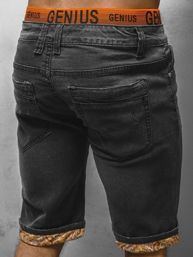 Spodenki męskie jeansowe czarne OZONEE JS/K15005/2