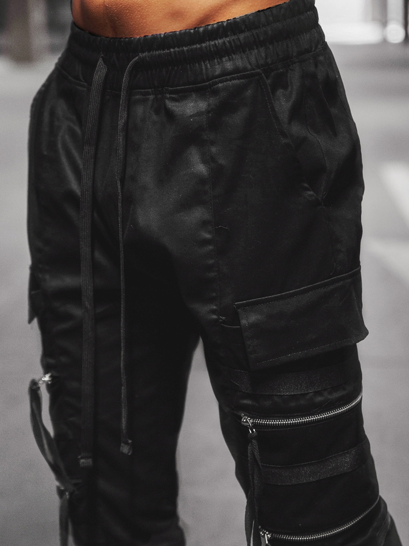 Spodnie męskie chino joggery czarne OZONEE G/11146