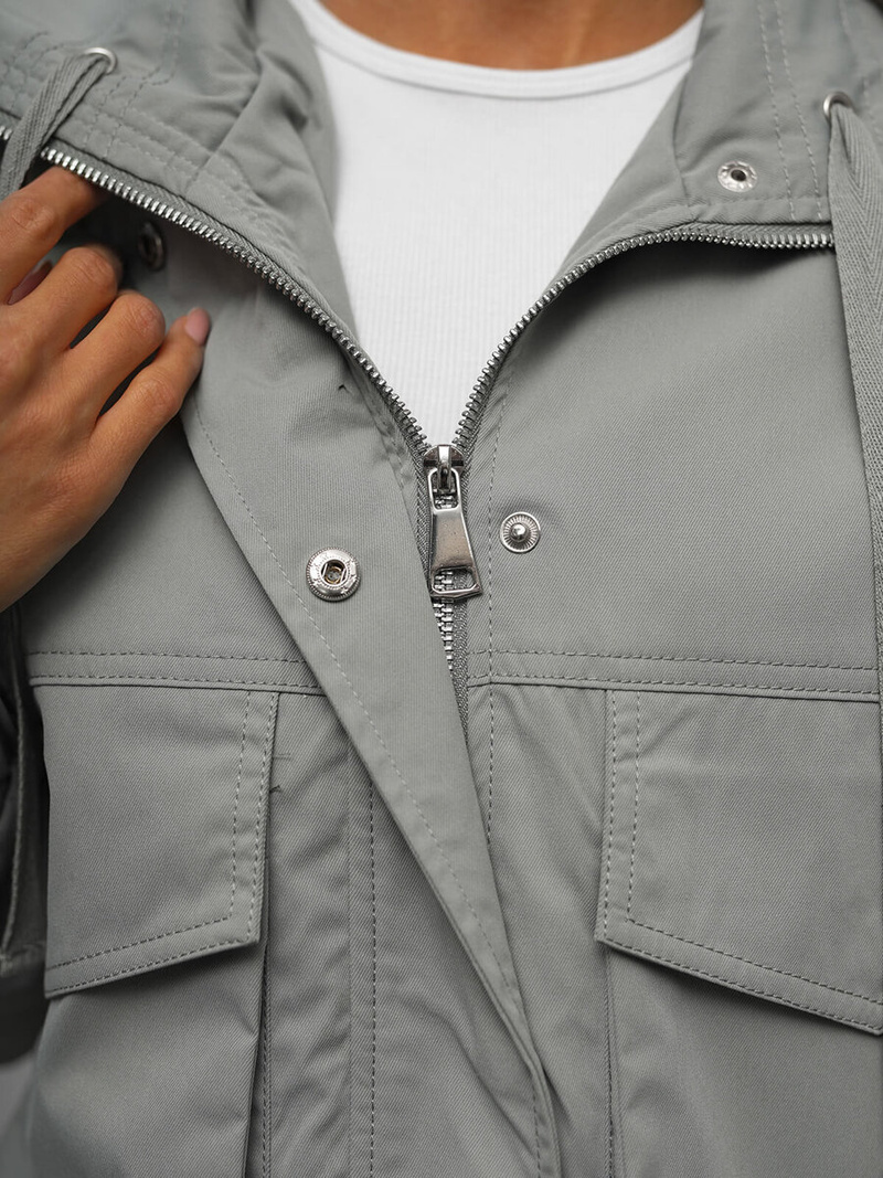 Kurtka damska przejściowa szara OZONEE O/G118Z