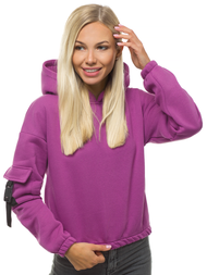 Bluza damska z kapturem ciemno-fioletowy OZONEE O/12104