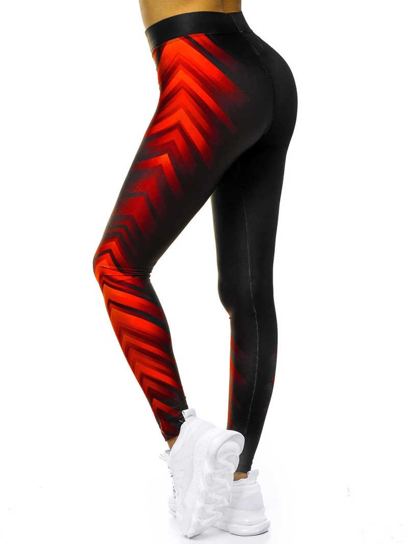 Legginsy damskie czarno-czerwone OZONEE O/20720