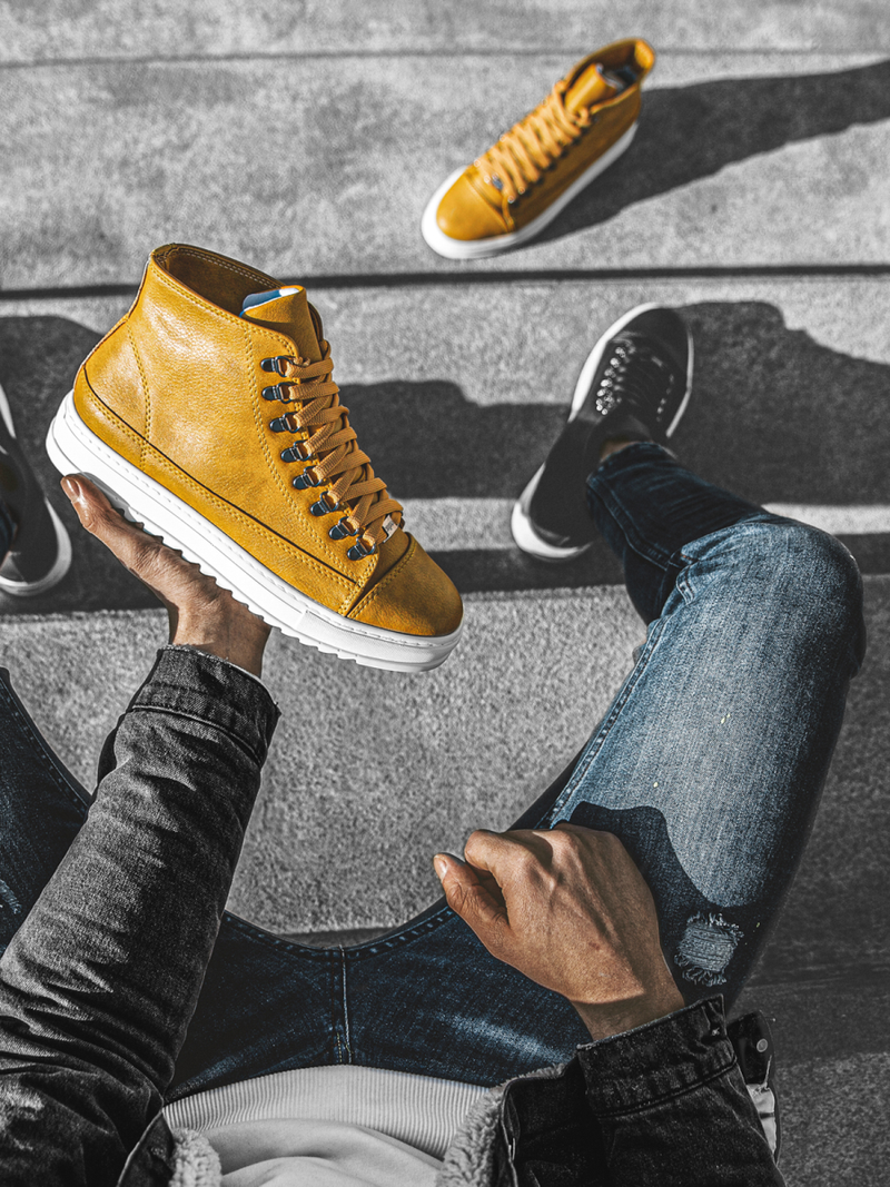 Снікерси високі Гiрчичнi OZONEE W/034