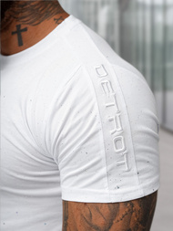 T-shirt męski slim fit biały OZONEE O/QQ1388