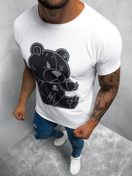 T-Shirt męski z nadrukiem biały OZONEE O/BL72