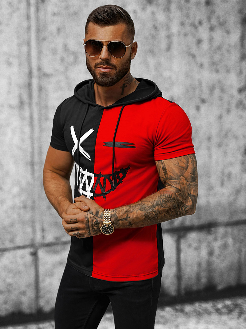 Футболка чоловіча Чорно-Червона OZONEE JS/8T981