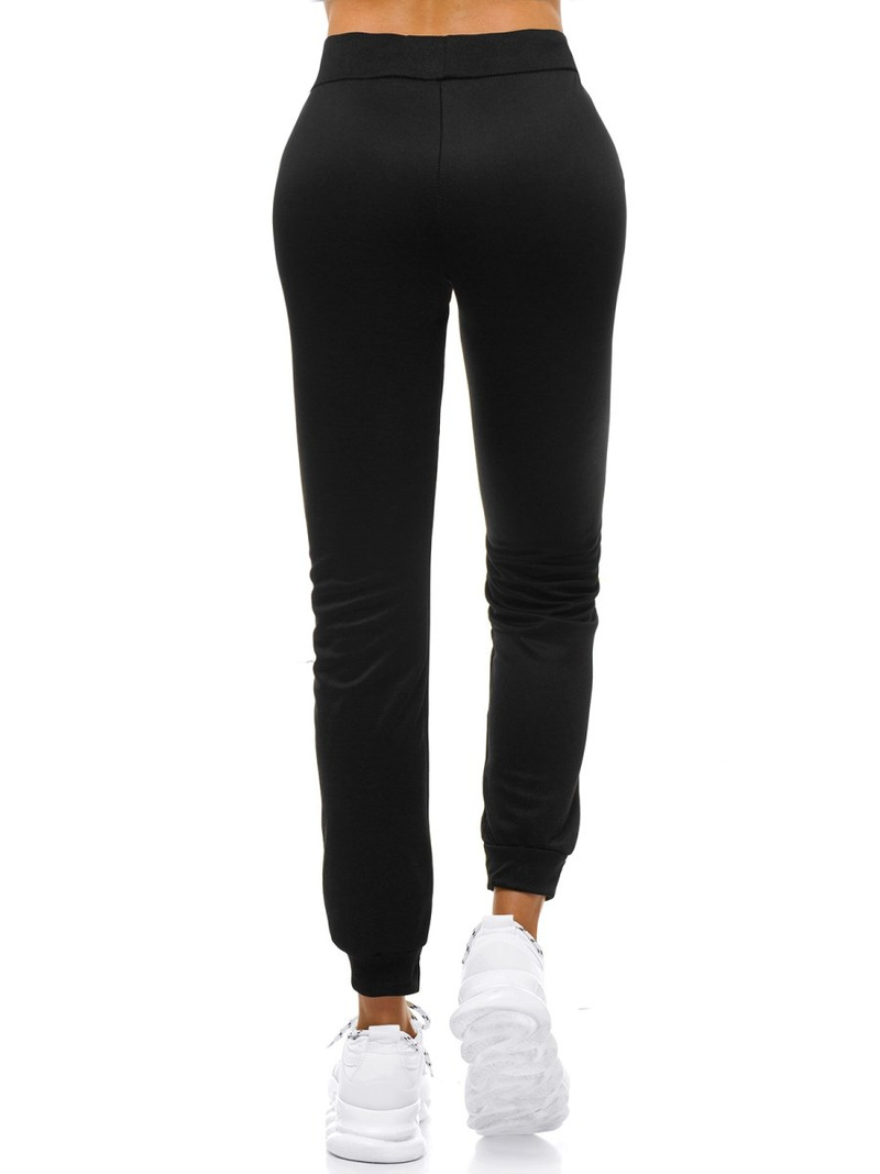 Spodnie dresowe damskie czarno-żółte OZONEE O/82286