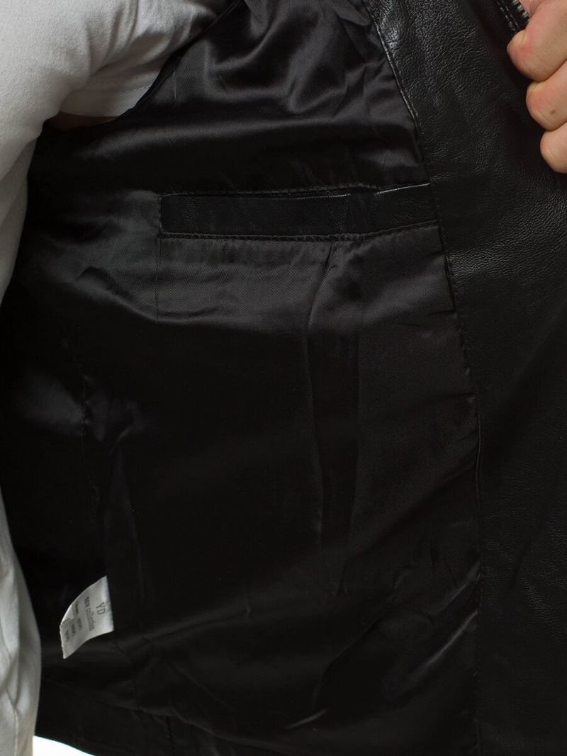 Куртка шкіряна чоловіча Чорно-Червона OZONEE YD/BF59359Z