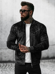Bluza męska welurowa czarna OZONEE O/D8120