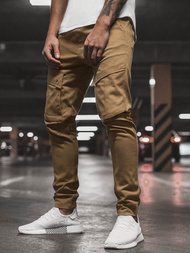 Spodnie męskie joggery camelowe OZONEE A/1003