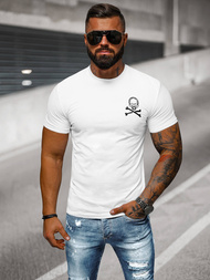 T-shirt męski slim fit biały OZONEE NB/MT3066