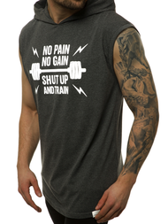 T-Shirt bez rękawów męski grafitowy OZONEE MACH/M1216