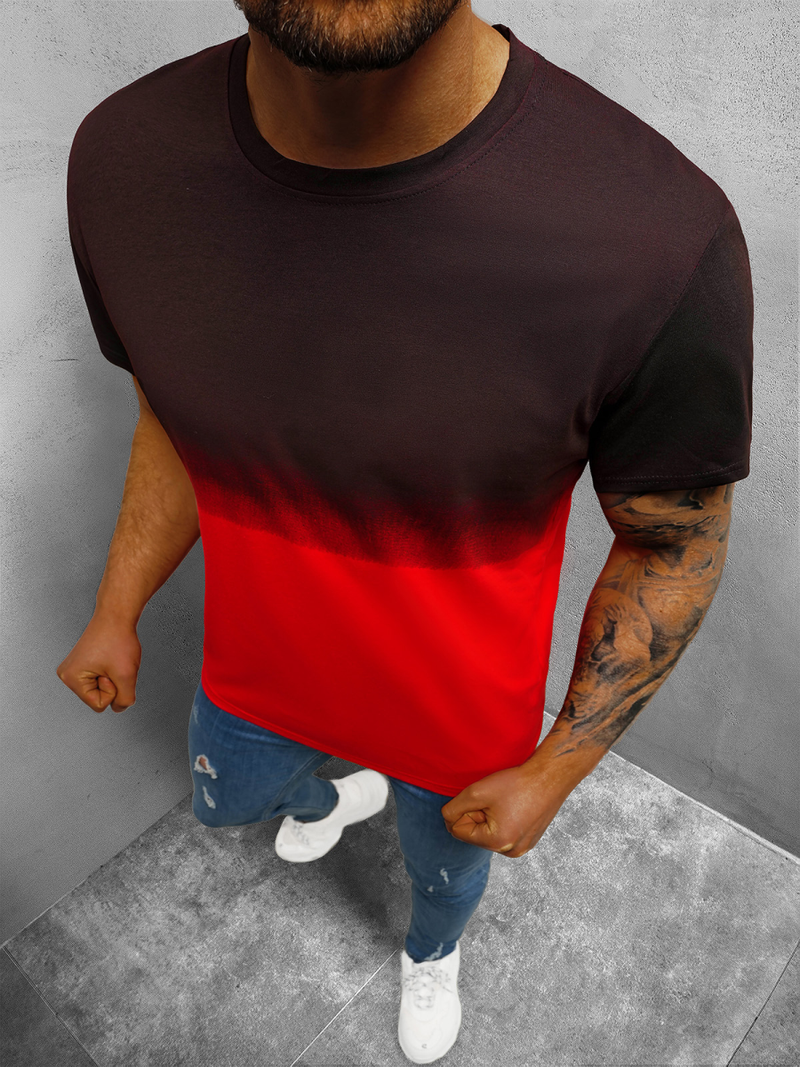 T-Shirt męski czerwony OZONEE JS/8T81/1