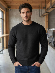 Sweter męski golf czarny OZONEE JS/59B3600/3