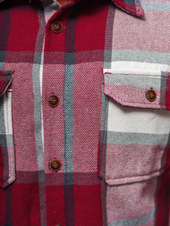 Koszula flanelowa męska bordowa OZONEE NB/MC727R