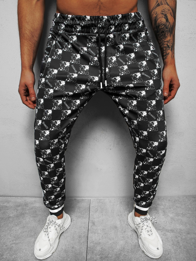 Spodnie dresowe męskie czarne b/2169