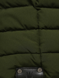 Kurtka zimowa damska długa pikowana khaki OZONEE O/W377