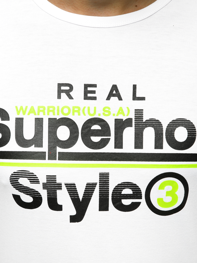 T-Shirt męski z nadrukiem biały OZONEE JS/SS10903Z