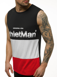 T-Shirt męski bez rękawów czarny OZONEE JS/SS11065