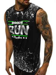 T-Shirt bez rękawów męski czarny OZONEE JS/KS2075