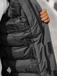 Kurtka zimowa męska parka z futerkiem grafitowa OZONEE JB/JP1173/4Z