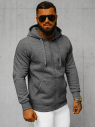 Bluza męska z kapturem rozpinana ciemno-szara OZONEE JS/2008Z