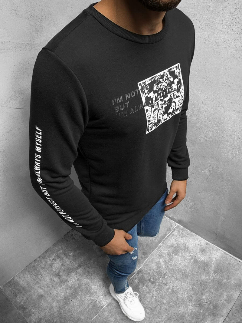 Толстовка чоловіча Чорна OZONEE B/21402044