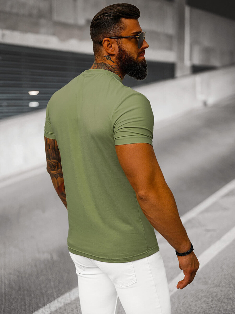 T-shirt męski slim fit khaki OZONEE NB/MT3001
