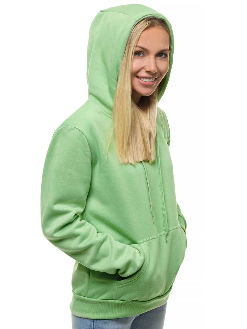 Bluza z kapturem damska ciemnomiętowa OZONEE JS/W02/60Z