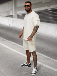 Komplet dresowy męski loose fit ecru OZONEE JS/27C6535/1