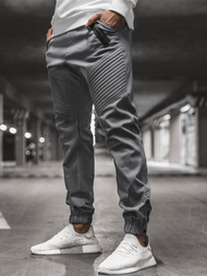 Spodnie męskie chino joggery szare OZONEE A/0952
