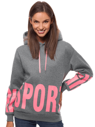 Bluza z kapturem damska grafitowa OZONEE JS/B26034