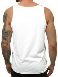 T-Shirt męski bez rękawów biały OZONEE JS/SS11036