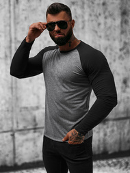 Longsleeve męski grafitowo-czarny OZONEE O/B261