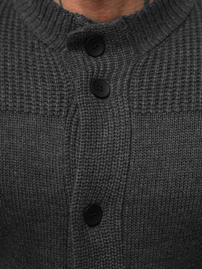 Sweter męski kardigan grafitowy OZONEE NB/MM6011/3