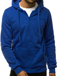 Bluza męska z kapturem rozpinana chabrowa OZONEE JS/2008/65 