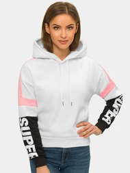 Bluza z kapturem damska biała OZONEE JS/B26029
