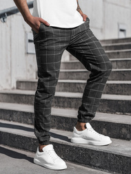 Spodnie męskie chino joggery czarne OZONEE DJ/2276/22Z