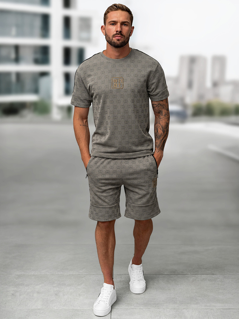 Чоловічий короткий спортивний костюм tемно-ciрий OZONEE O/QQ1621AB